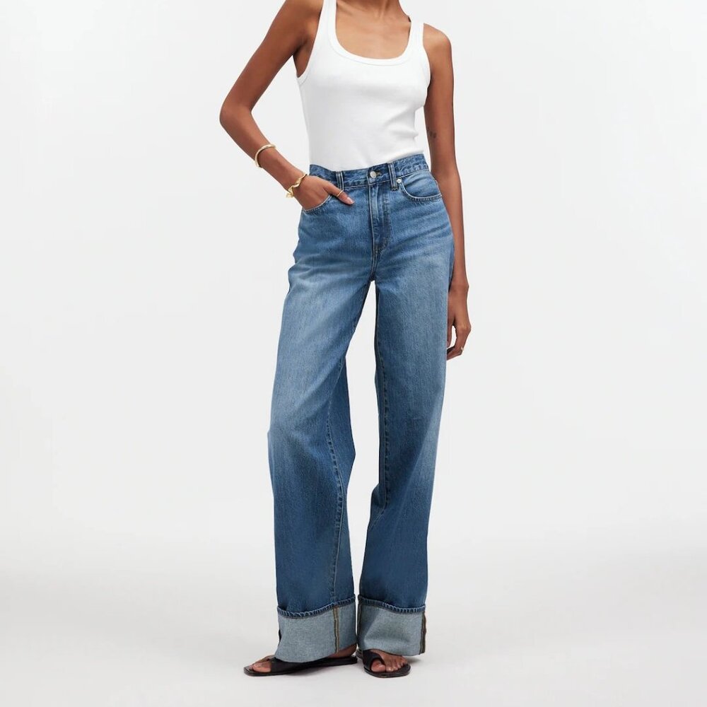 Madewell super WideLeg Cuff Pants Fannin Wash